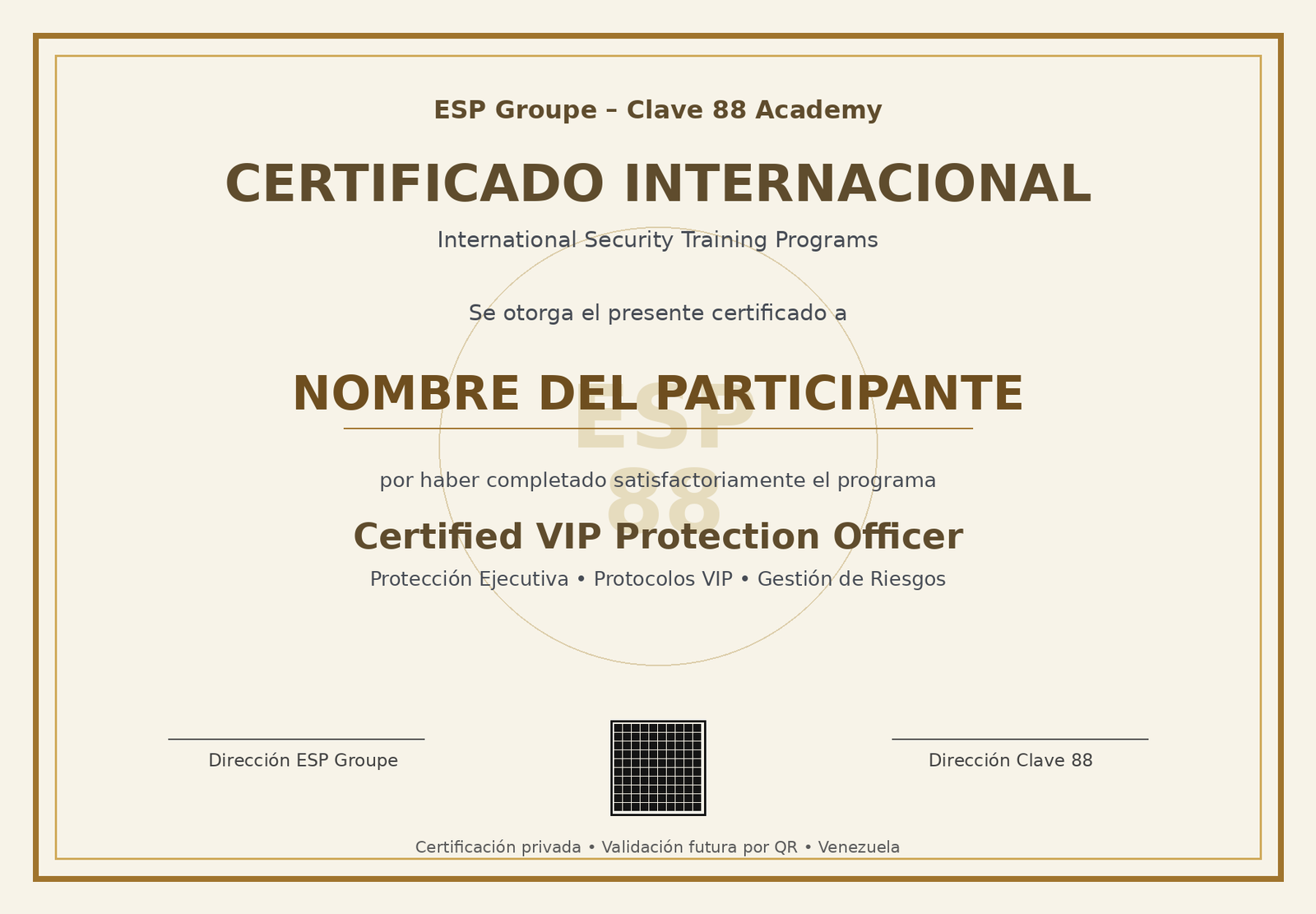 Certificado Academy ESP Clave 88